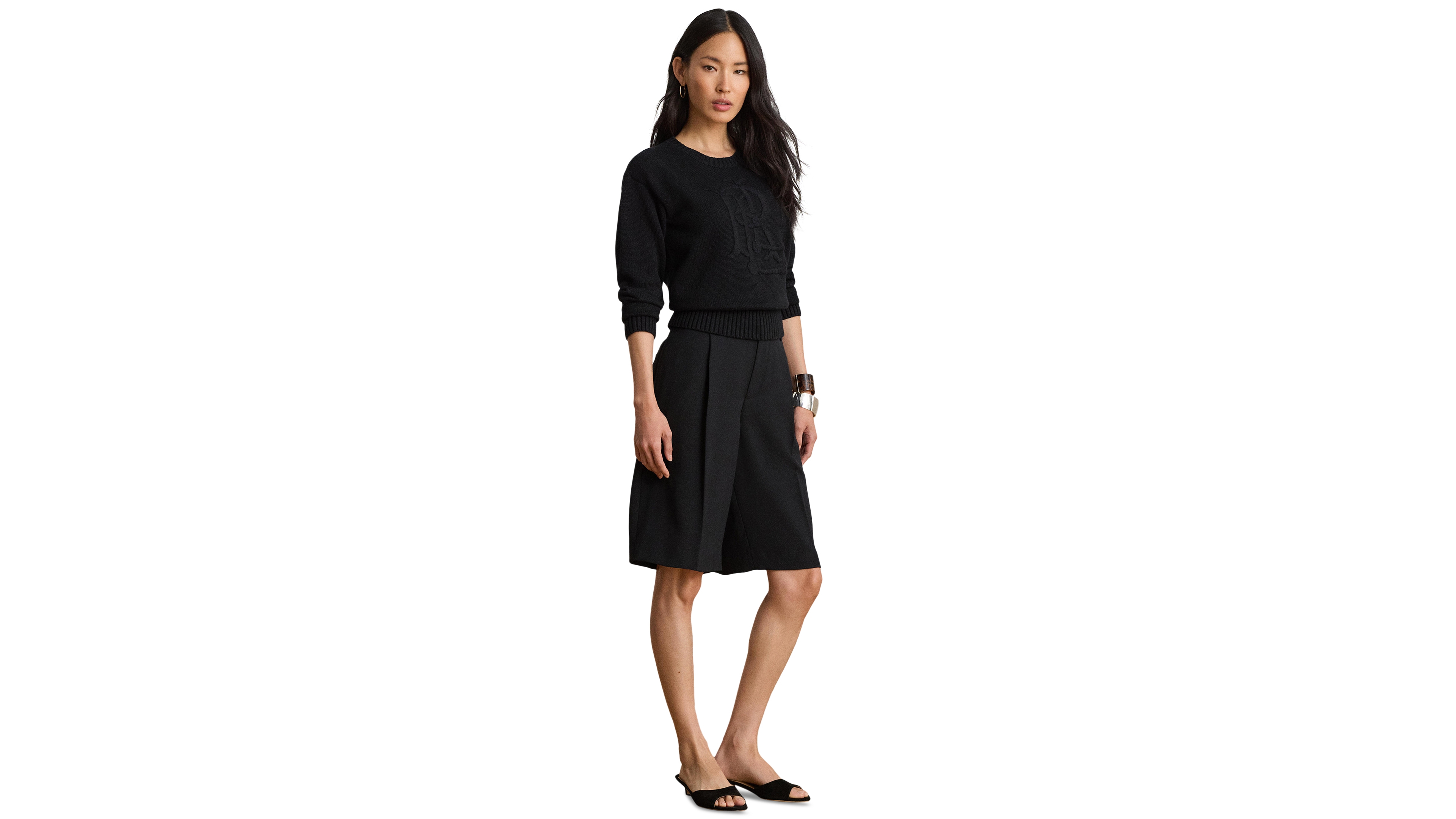 Lauren Ralph Women's High-Rise Double-Faced Bermuda Shorts