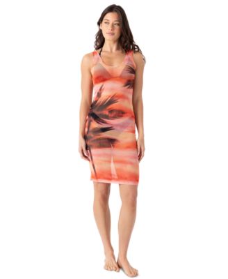 Women's Palm Before The Storm Scoop Neck Swim Cover-Up Dress