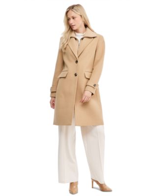 Women's Single-Breasted Knit Bibbed Coat