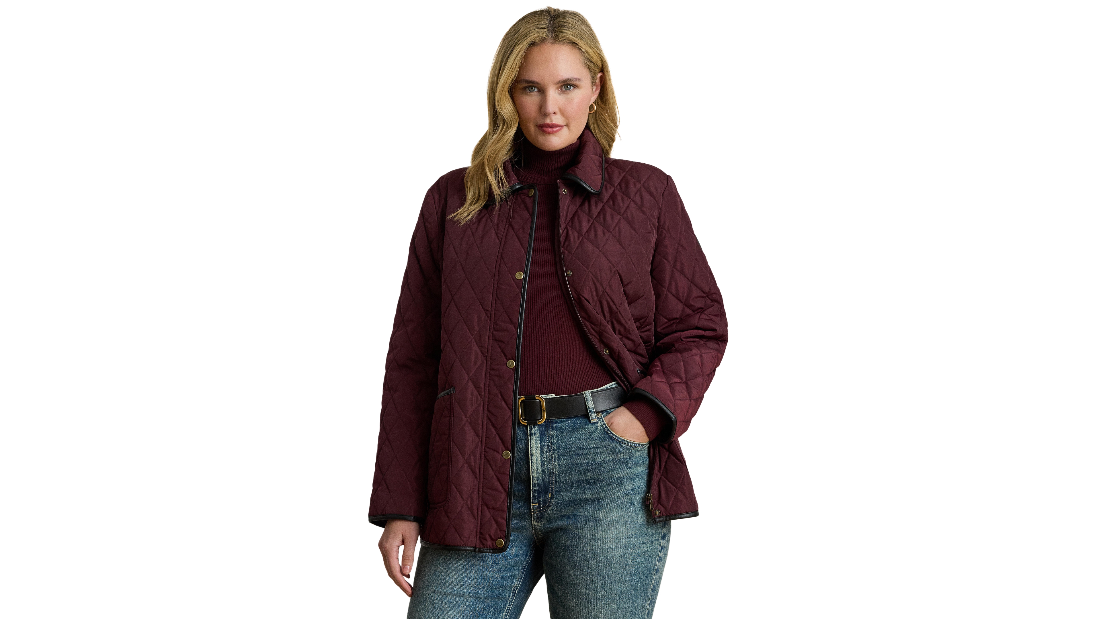 Lauren Ralph Plus Quilted Velboa-Lined Coat, Created for Macy's