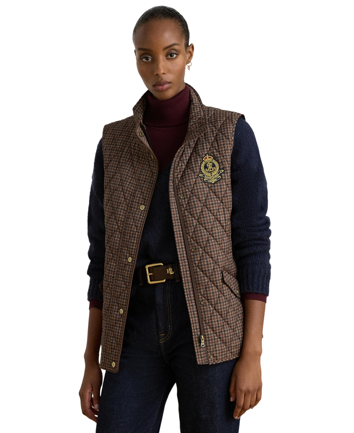 Lauren Ralph Womens Crested Vest