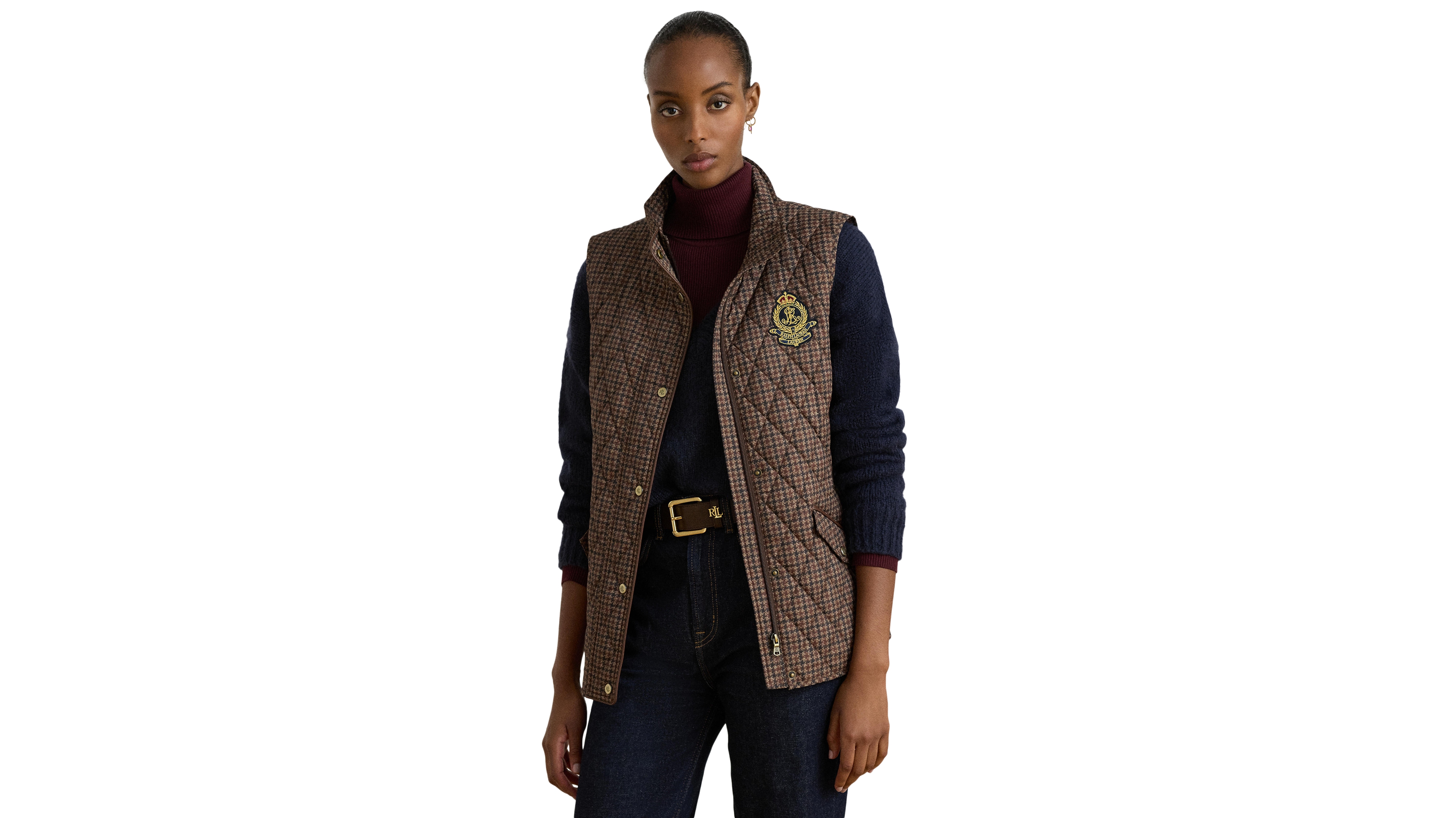 Lauren Ralph Womens Crested Vest