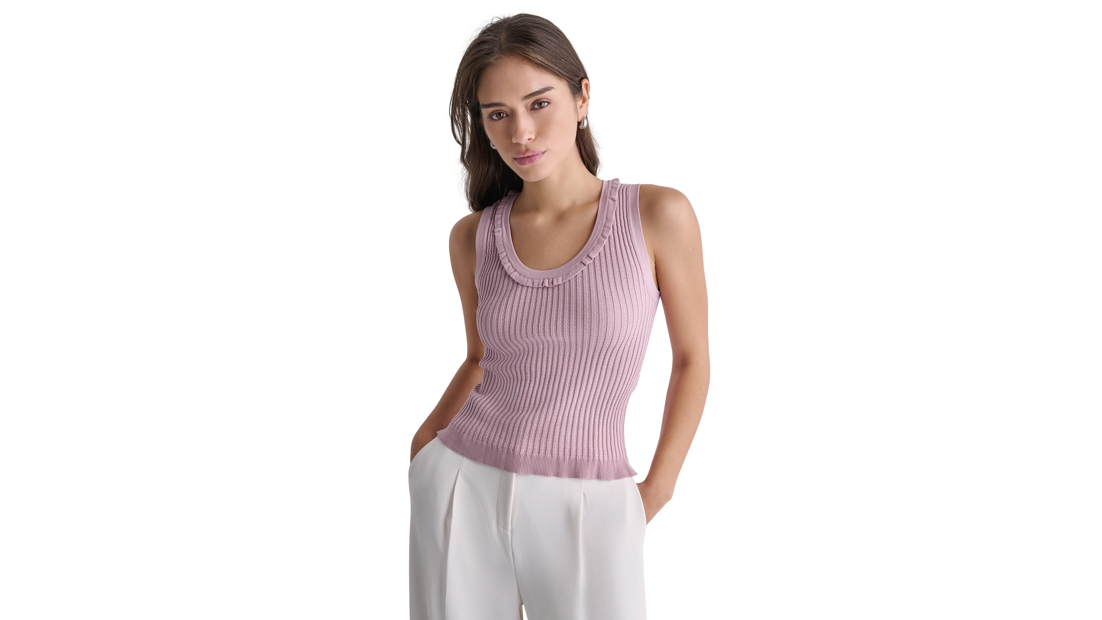 Bcbg Women's Sleeveless Scoop Neck Knit Top