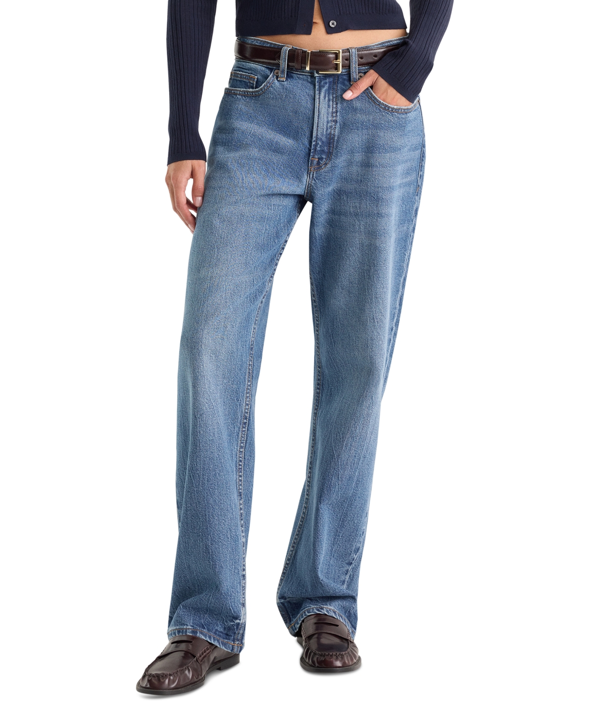 Good American Women's Mid-Rise Relaxed Jeans