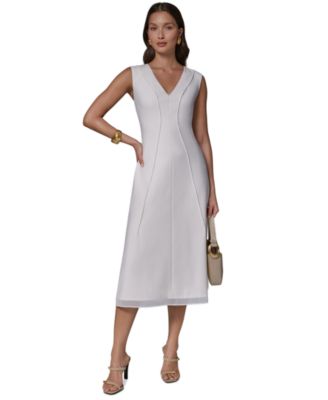 Women's Sleeveless V-Neck Midi Dress