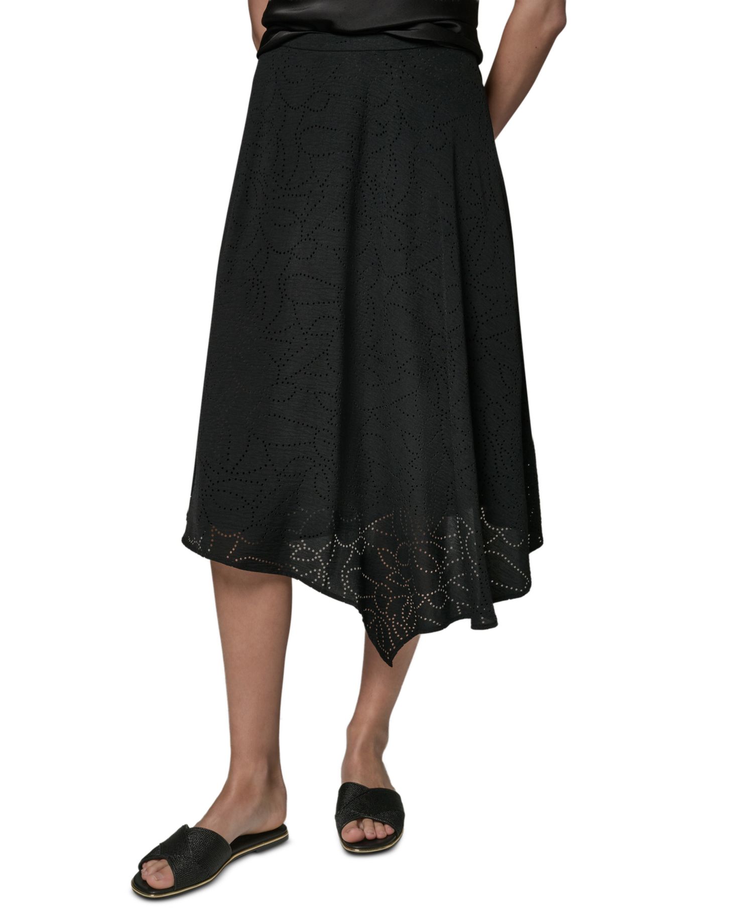 Women's Laser Cut High-Low Skirt