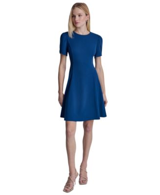 Women's Tulip-Sleeve Fit and Flare Dress