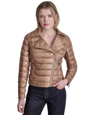 Women's Moto Style Lightweight Puffer Jacket