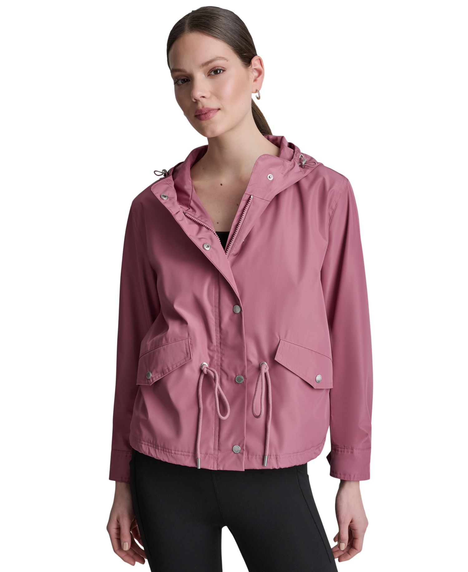 Women's Cropped High-Low Hooded Jacket