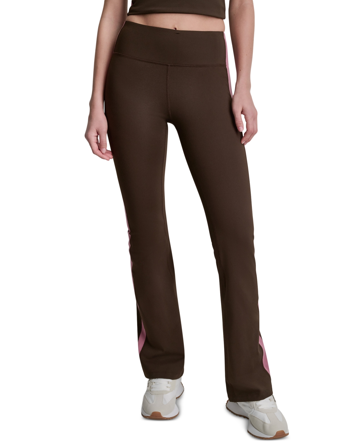 Dkny Sport Women's Side-Stripe High-Rise Flared Leggings