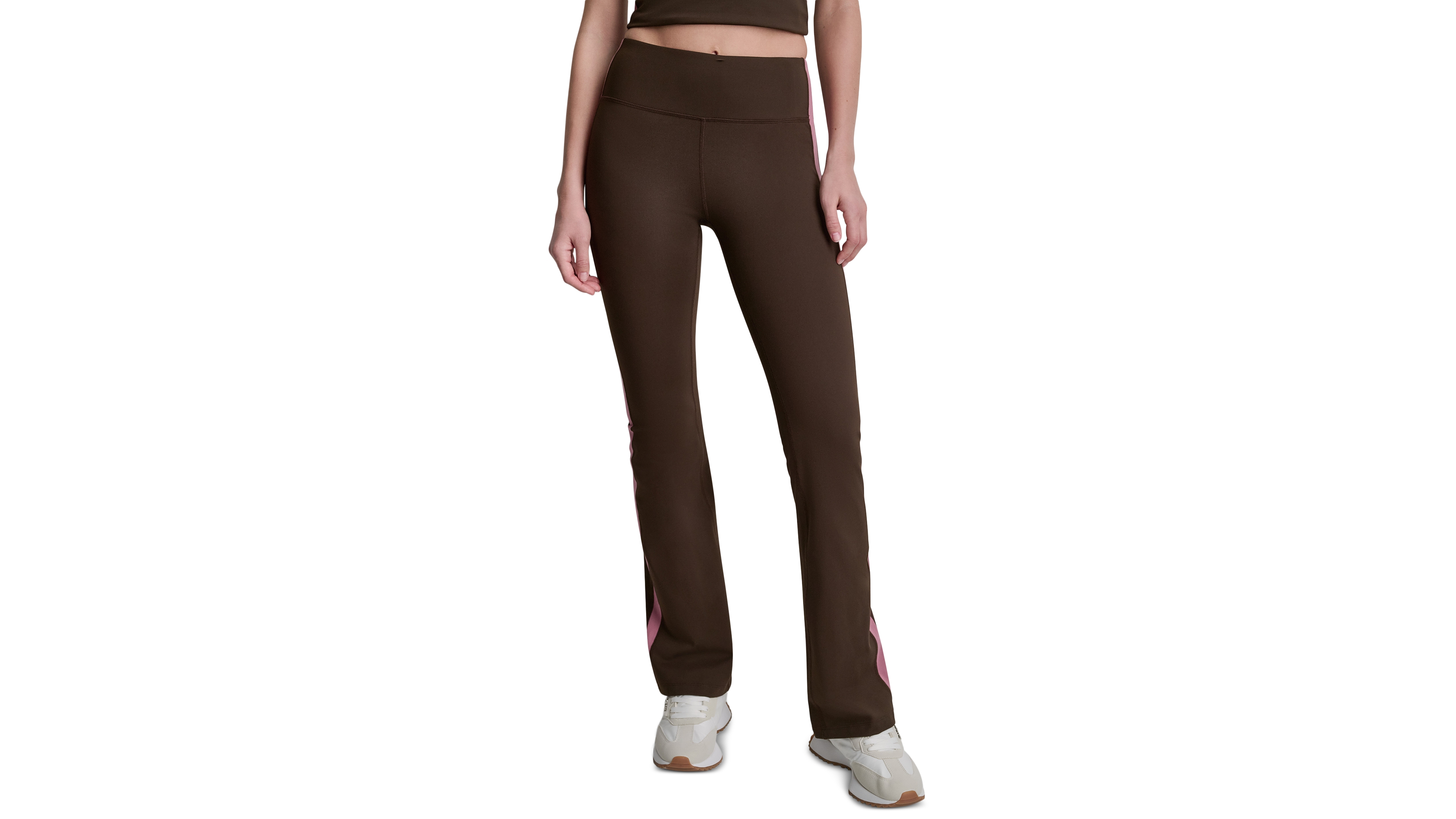 Dkny Sport Women's Side-Stripe High-Rise Flared Leggings
