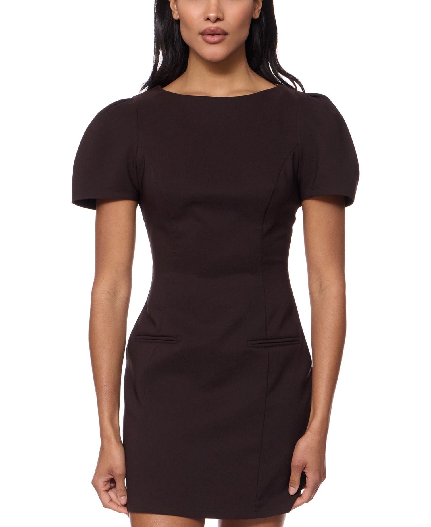 Juniors' Tailored Short-Sleeve Sheath Dress