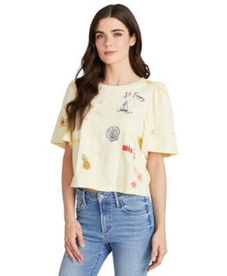 Women's Destination Doodle Flutter-Sleeve T-Shirt