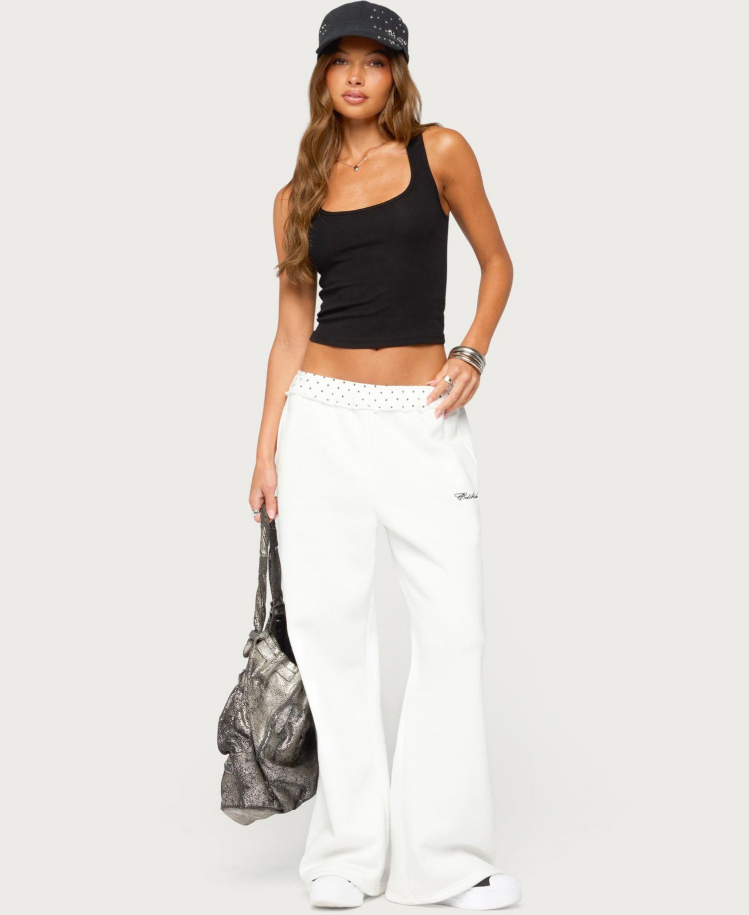 Women's Deila Polka-Dot Wide-Leg Sweatpants