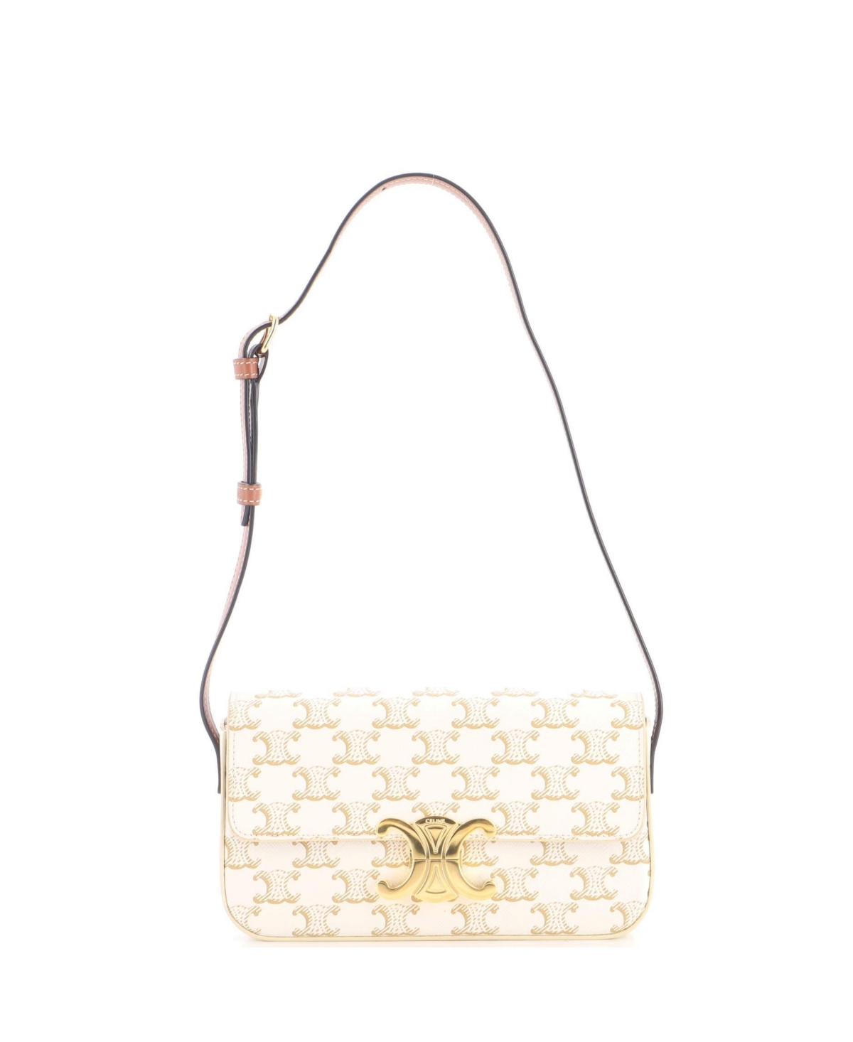 Pre-Owned Celine Triomphe East-West Shoulder Bag Triomphe Coated Canvas