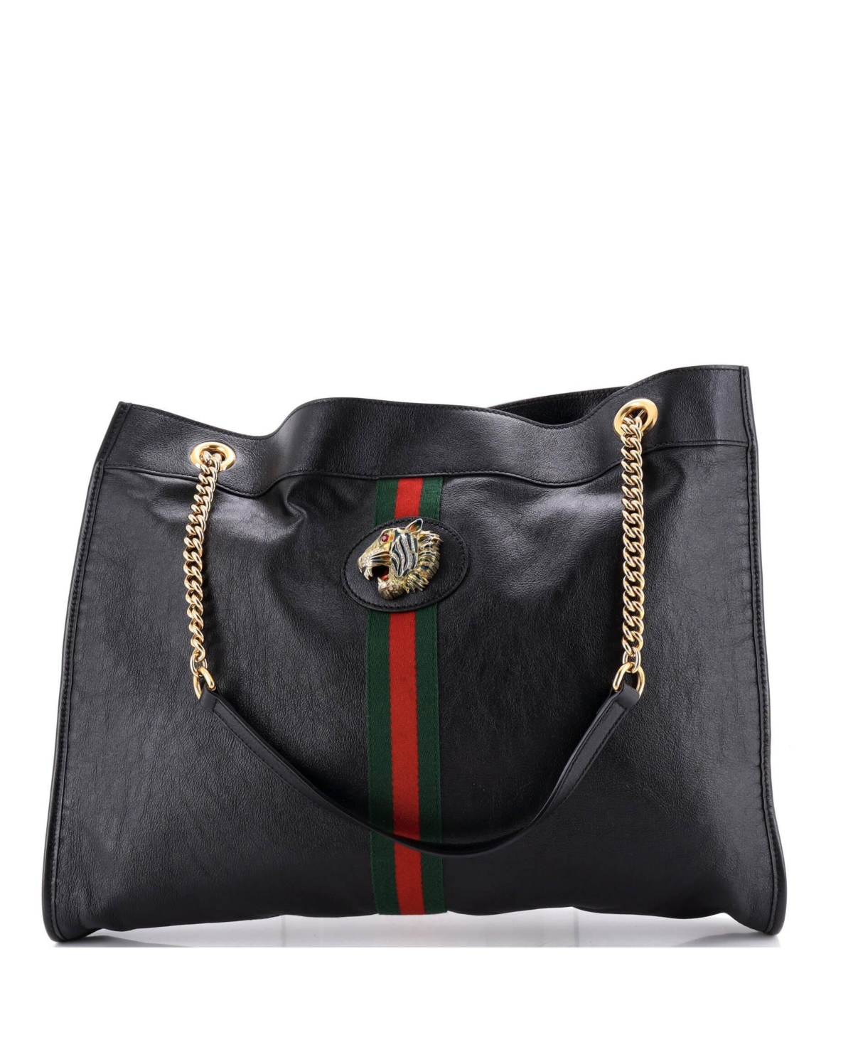Pre-Owned Gucci Large Rajah Chain Tote Leather