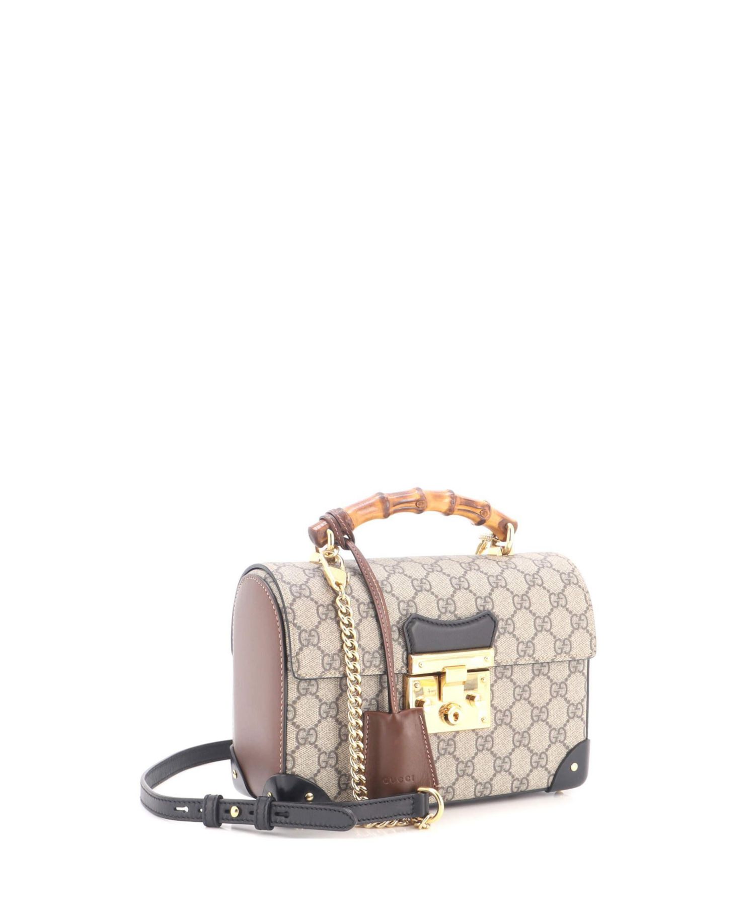 Small Padlock Bamboo Shoulder Bag GG Coated Canvas