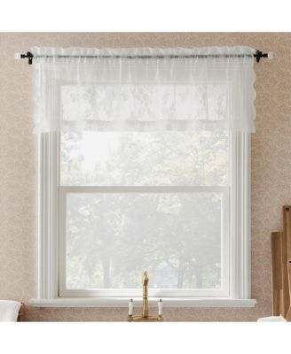 Lillemor Vintage Floral Lace Sheer Rod Pocket Kitchen Curtain Valance