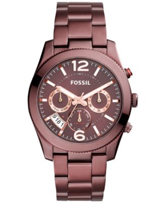 Fossil - Women's Perfect Boyfriend Red-Tone Stainless Steel Bracelet Watch 39mm ES4110