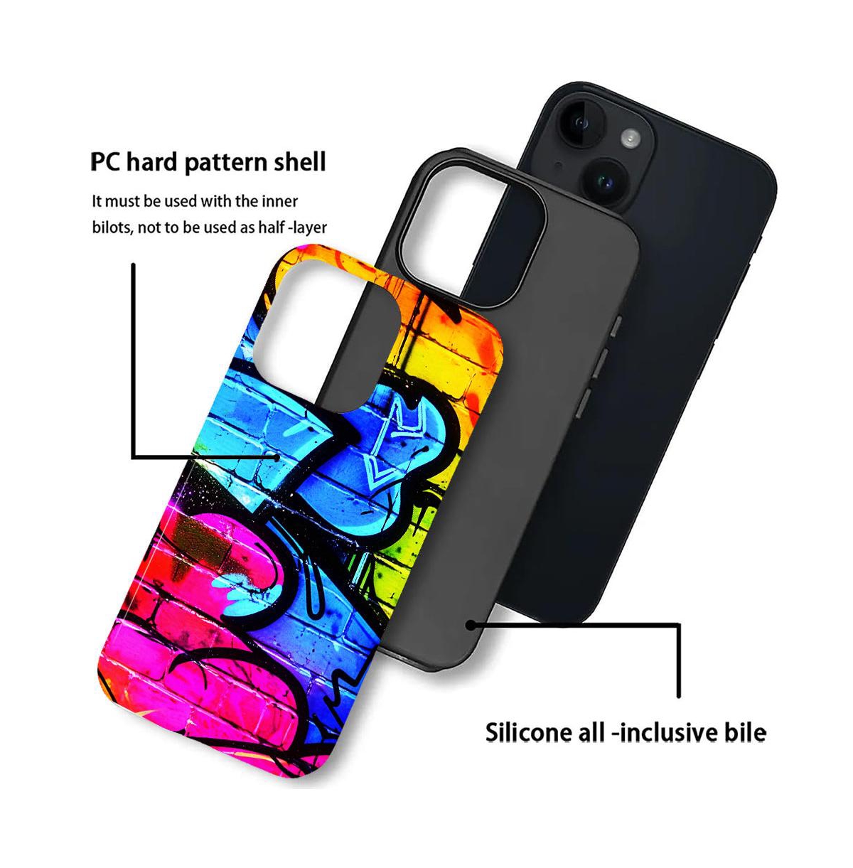 Lisen Graffiti Dreams Dual-Layer Raised Camera Ring Phone Case Compatible Apple iPhone 15 Pro Max