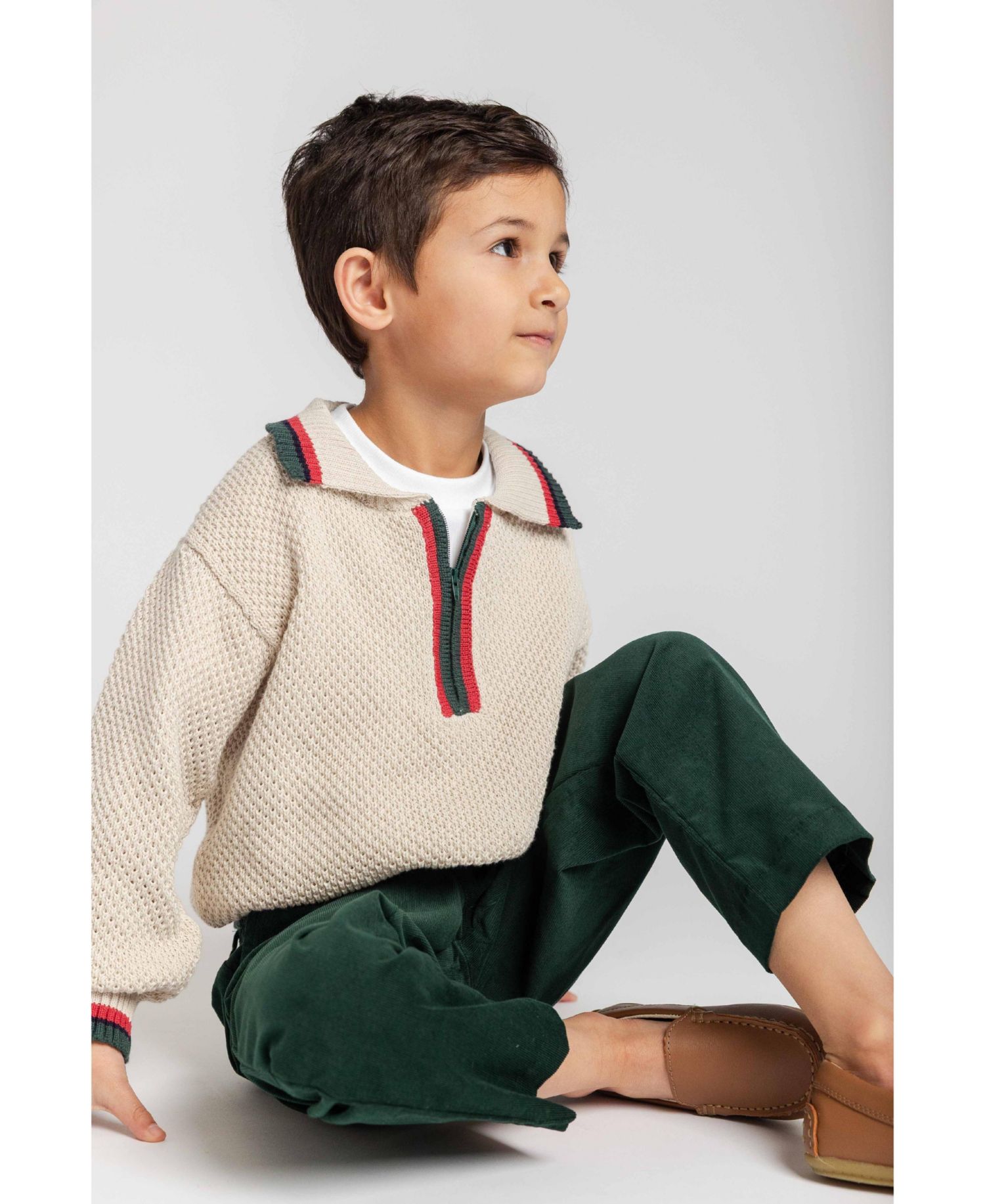 Boys' 4-20 Half-Zip Long-Sleeve Polo Sweater