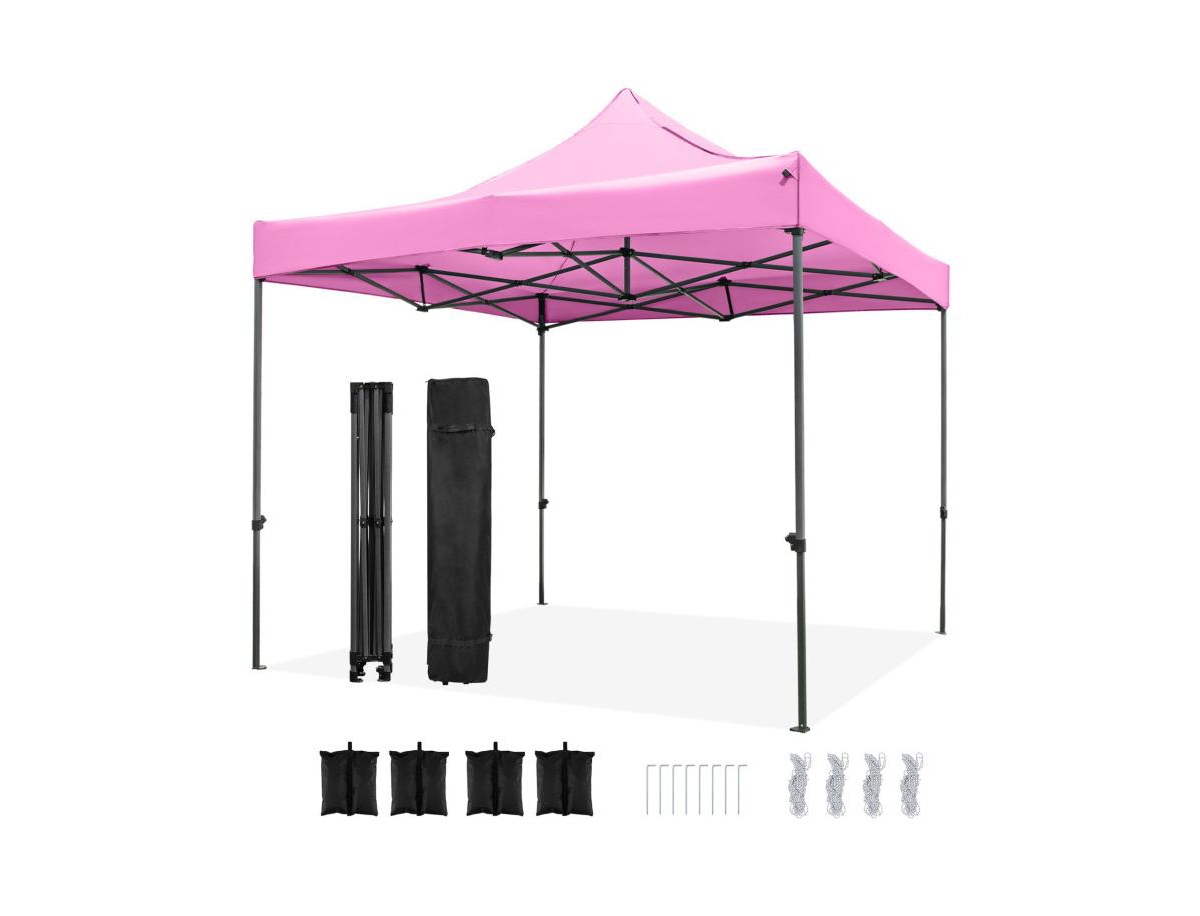 Boyel Living Outdoor Pop up Canopy Tent Easy Setup Gazebo Shelter with Wheeled Bag - Pink