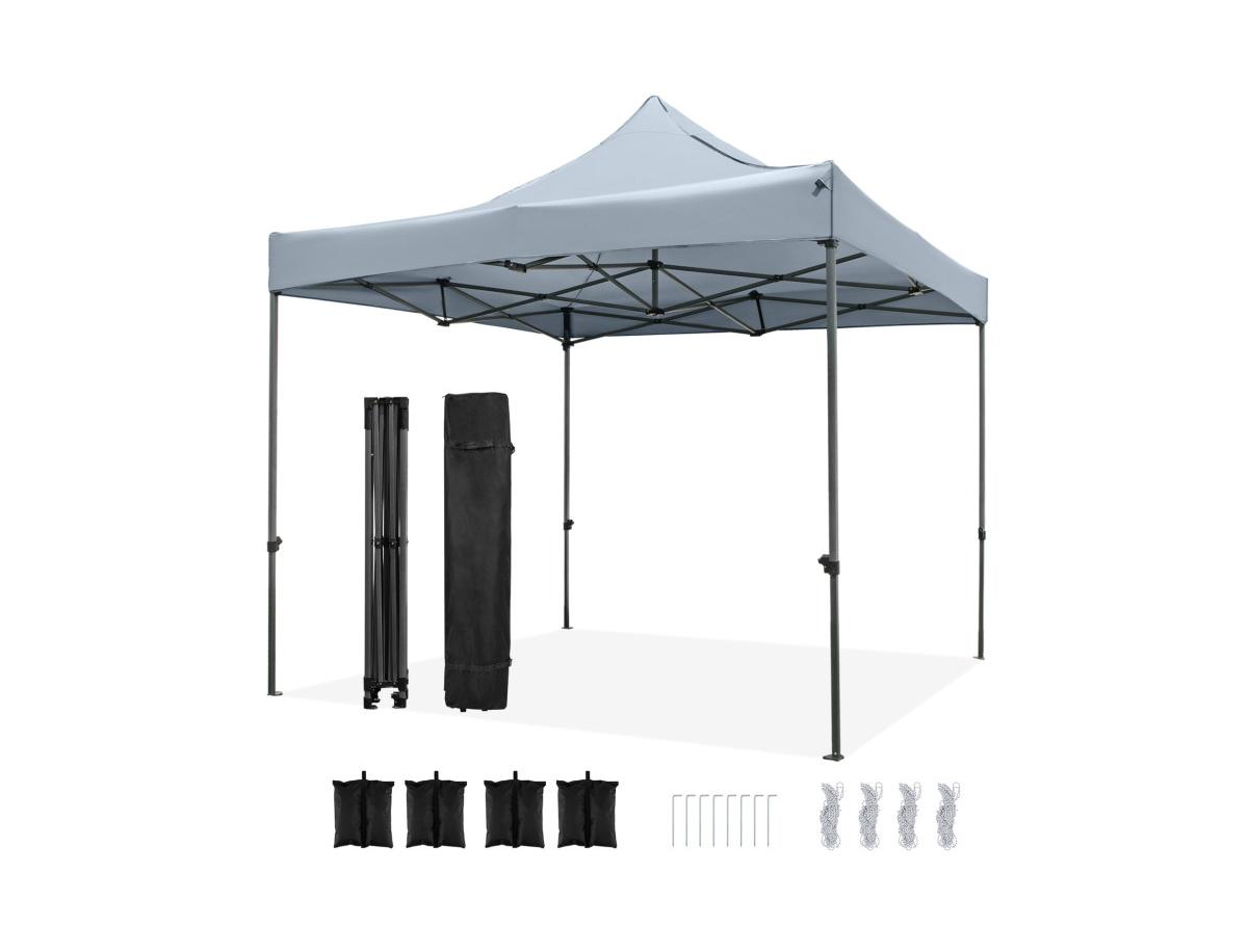 Boyel Living Outdoor Pop up Canopy Tent Easy Setup Gazebo Shelter with Wheeled Bag - Gray
