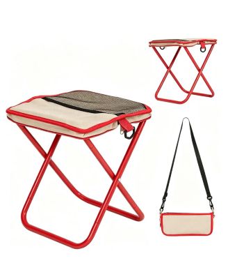 Portable Collapsible Stool Folding Chair Pocket Foldable Side Mesh