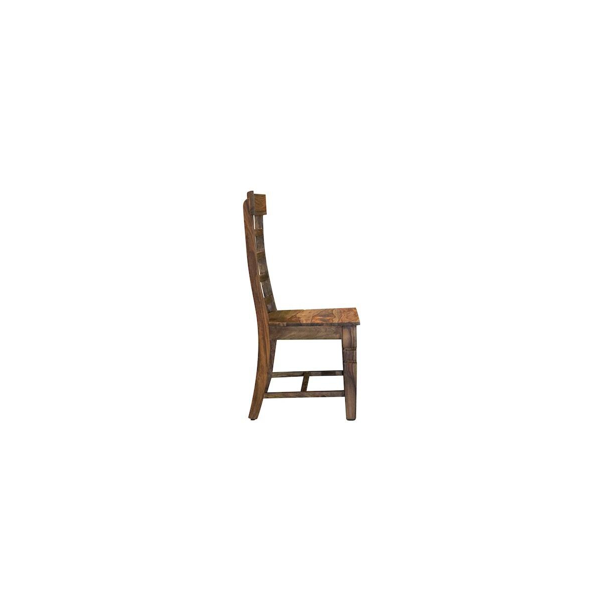Porter Design Set of 2 Solid Sheesham Wood Ladderback Dining Chairs with Hand-Carved Detailing