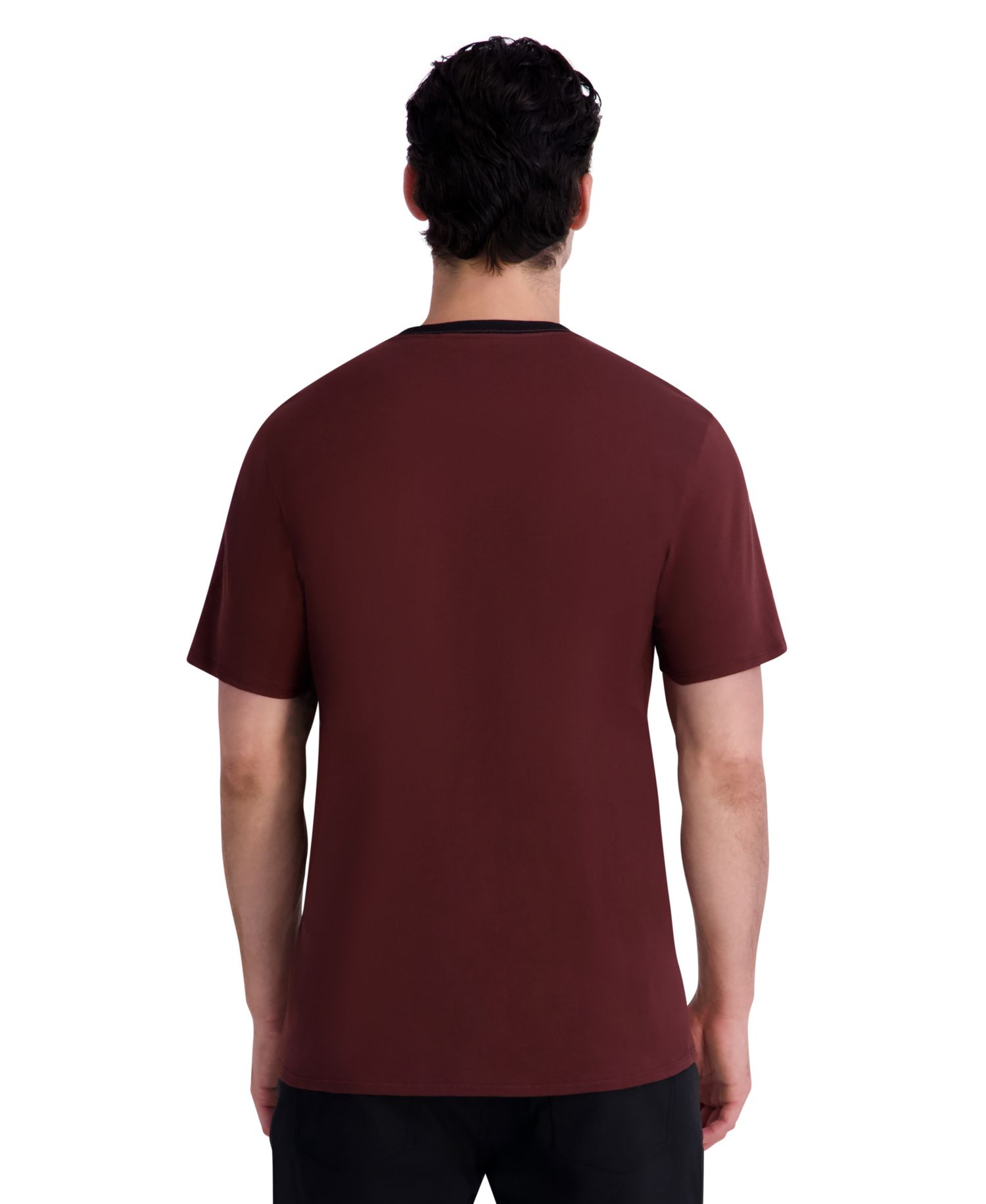 Men's Embossed-Signature Contrast-Trim T-Shirt