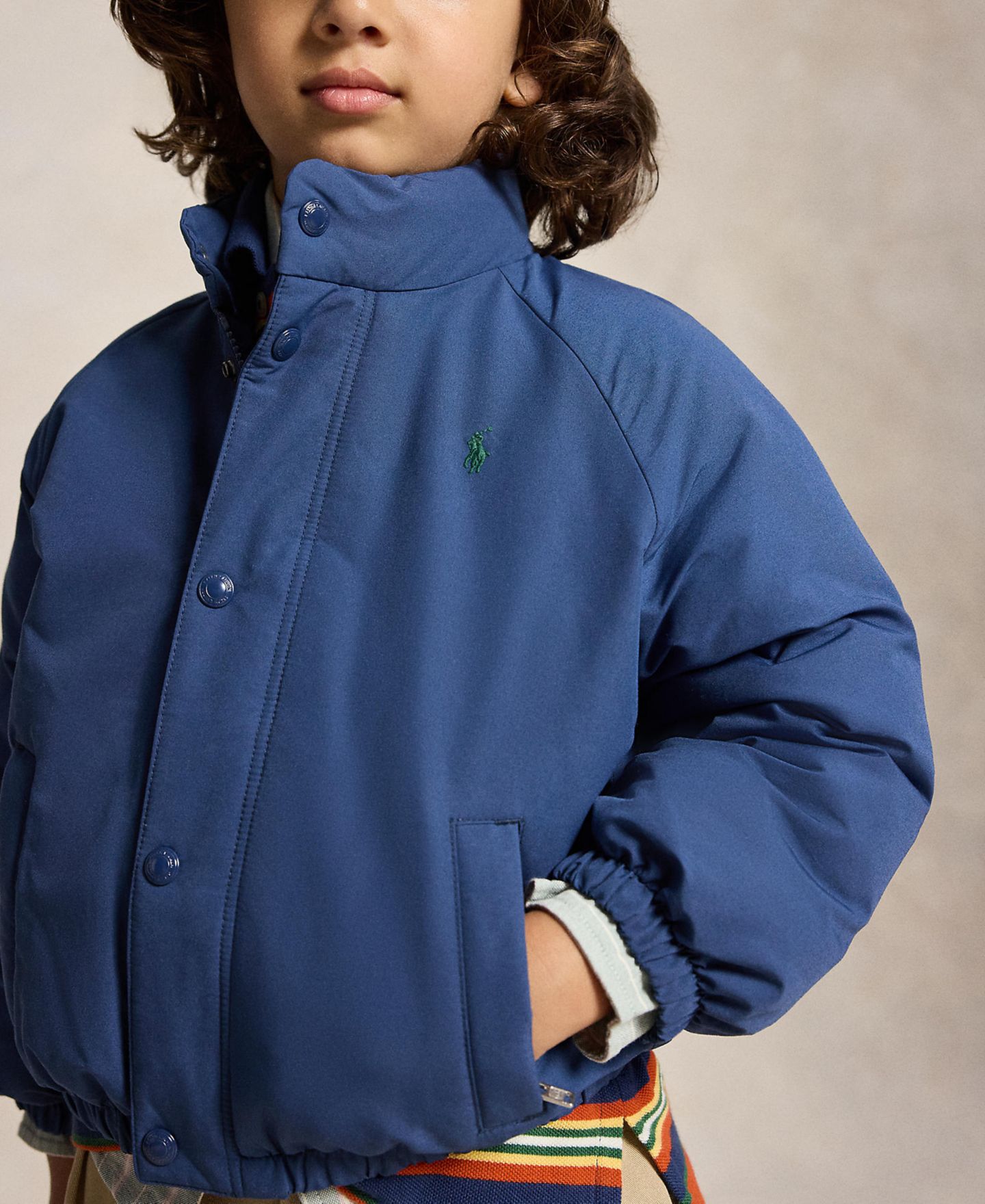 Куртка Polo Ralph Lauren Down Mockneck Jacket для мальчиков, цвет: Тёмно-синий — фото 3