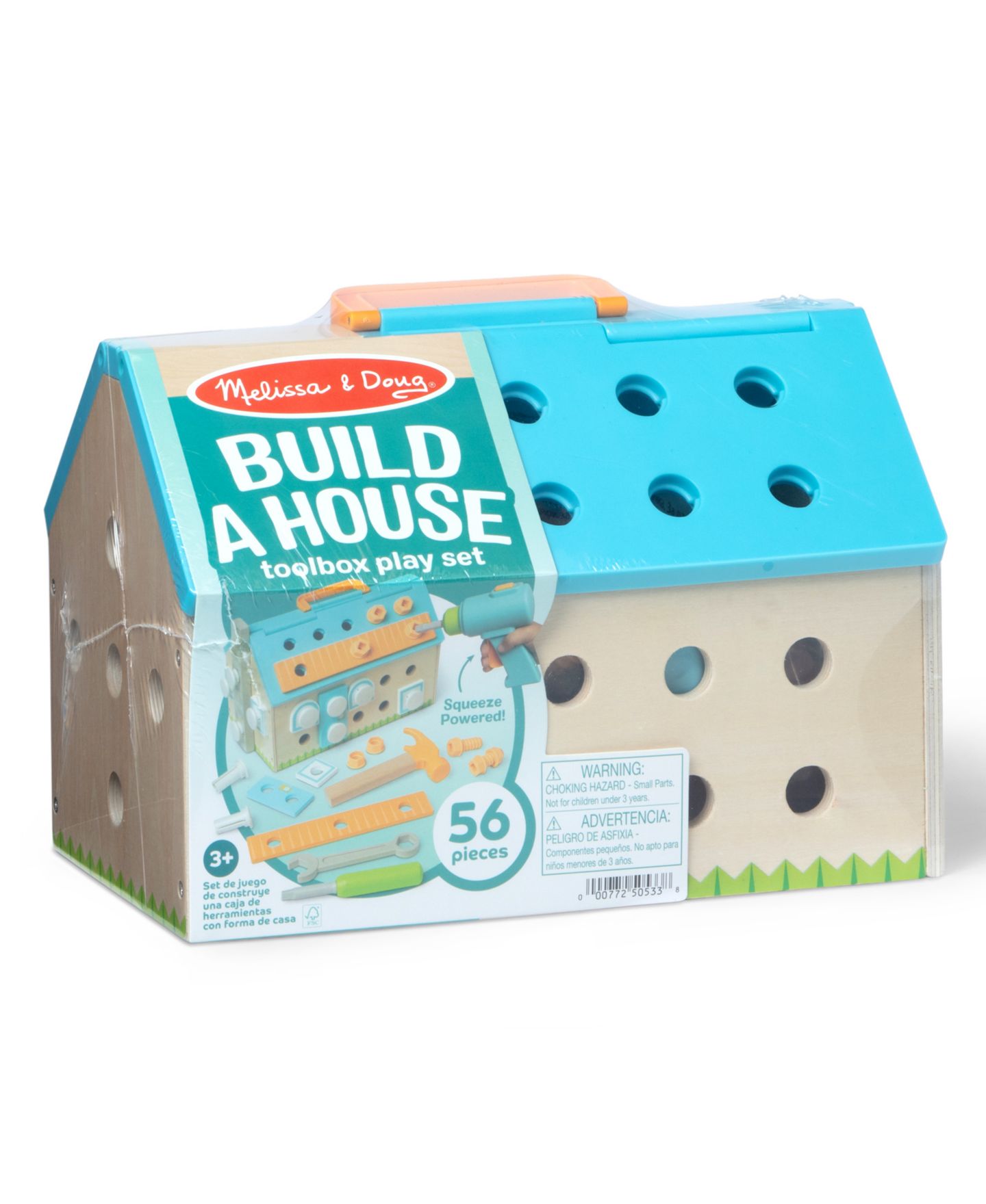 Детские конструкторы Melissa and Doug Build A House Toolbox 51-Piece Wooden Toy Set, Ages 3+ — фото 1