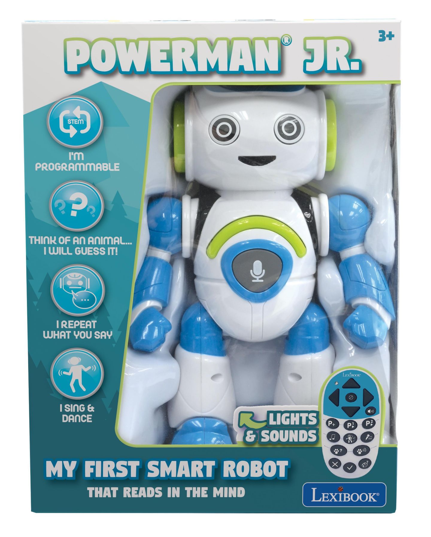 Детские игрушки Lexibook Powerman Jr. Stem Quiz 2-Piece Interactive Remote Control Dancing Robot Toy, Ages 3+ — фото 5
