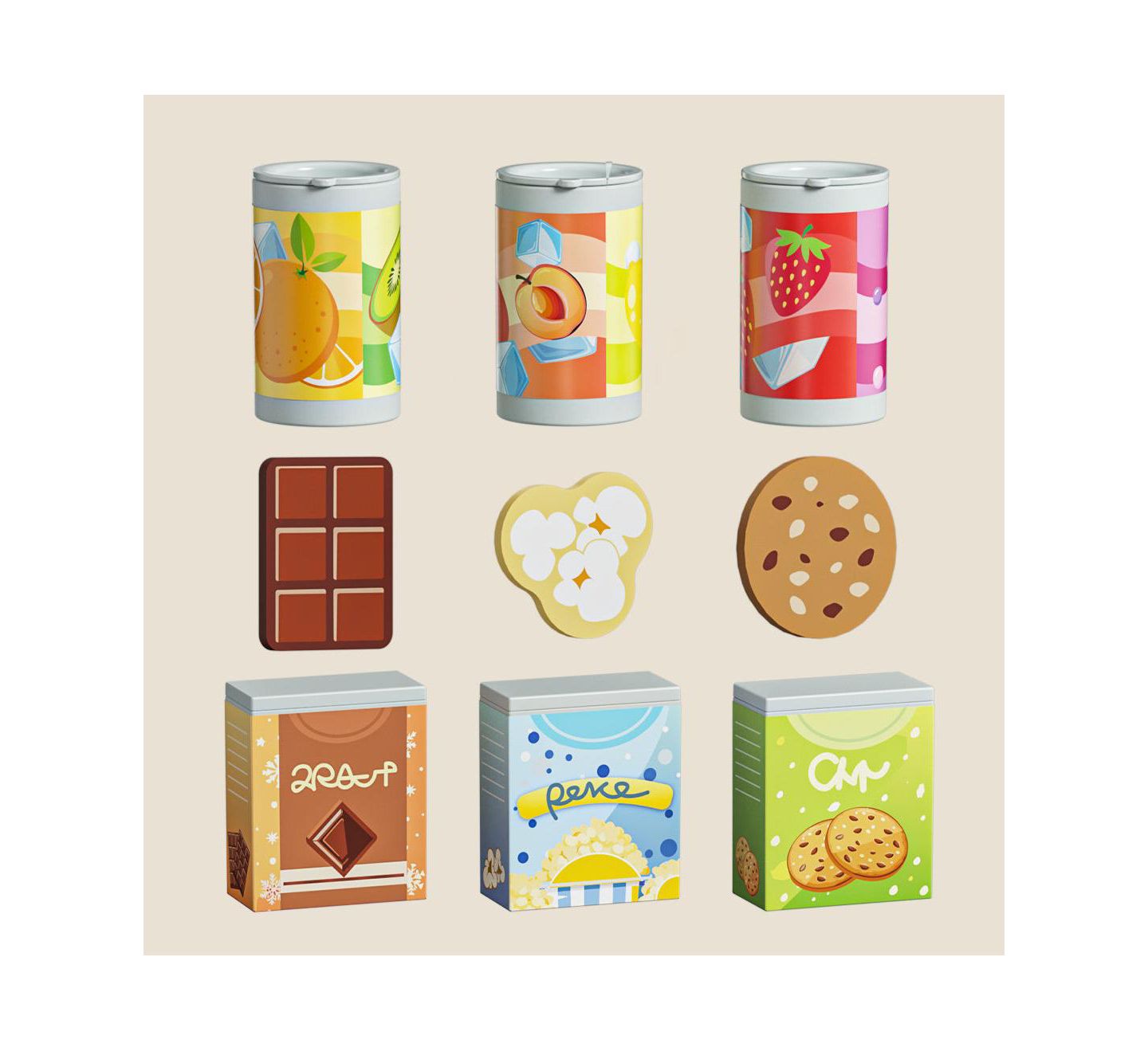 Детские игрушки TOP BRIGHT 10PCS Play Food Wooden Vending Machine For Kids Pretend Play Toys With Wooden Snack Bars and Drink Cans Play Set For Boys Girls, цвет: Зелёный — фото 3