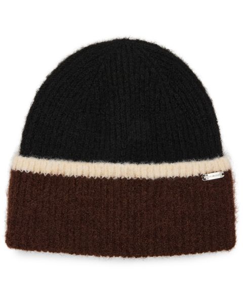 Женская шапка Steve Madden Colorblock Cuff, цвет: Чёрный