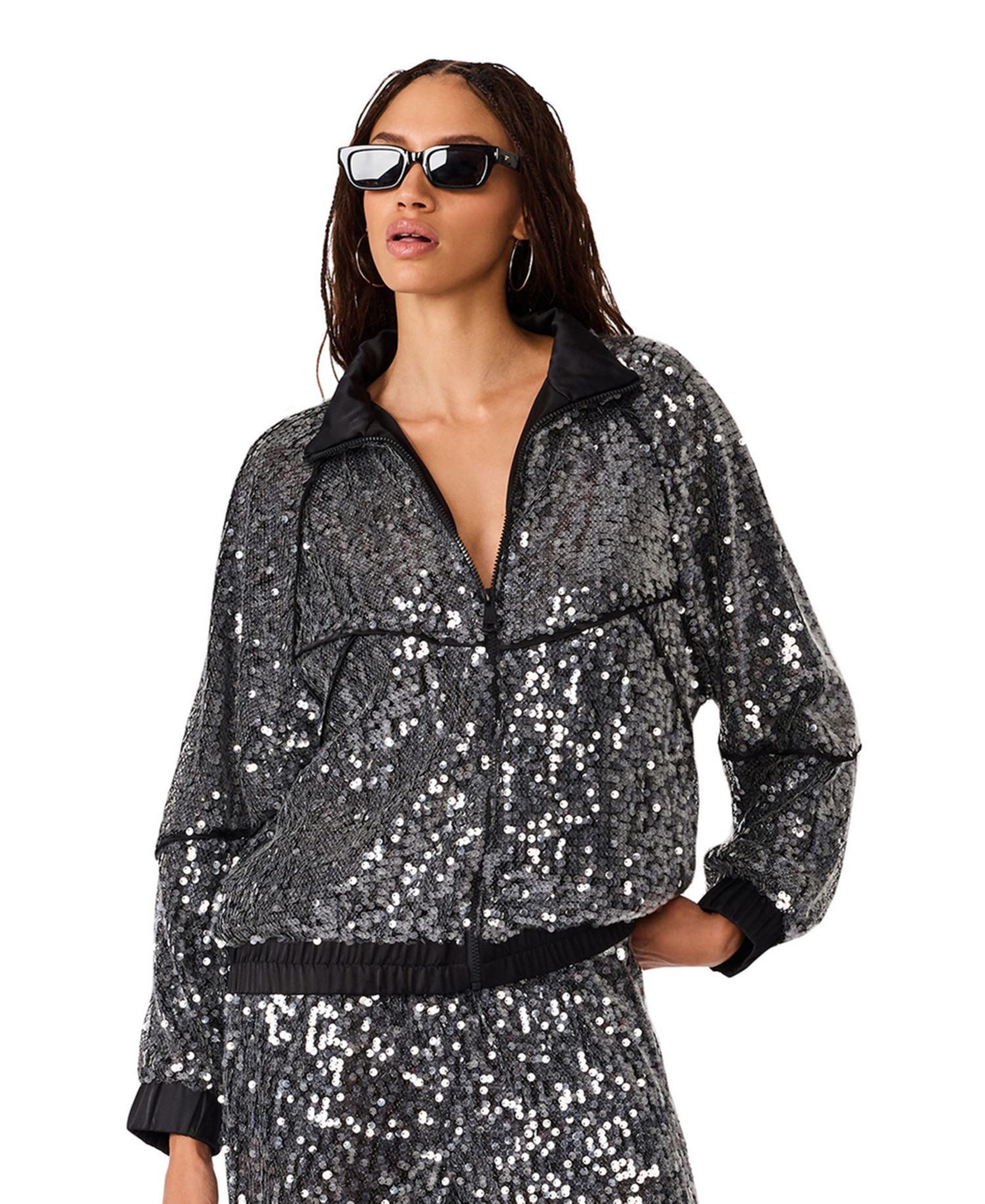 Women's Jacey Sequin Lightweight Bomber Jacket