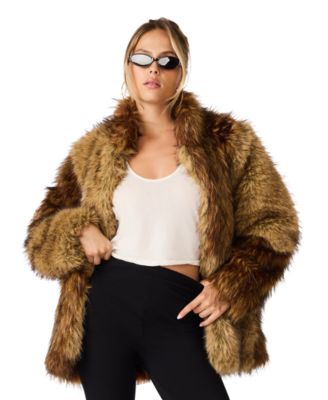 Women's Norie Faux Fur Colorblock Coat