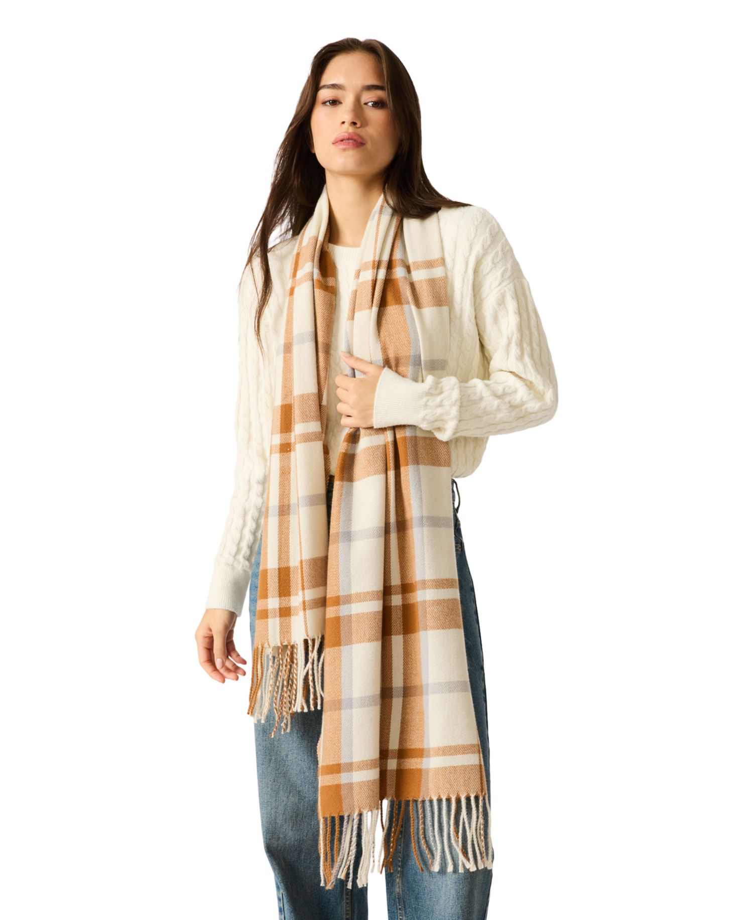 Enlarged Plaid Pattern Scarf