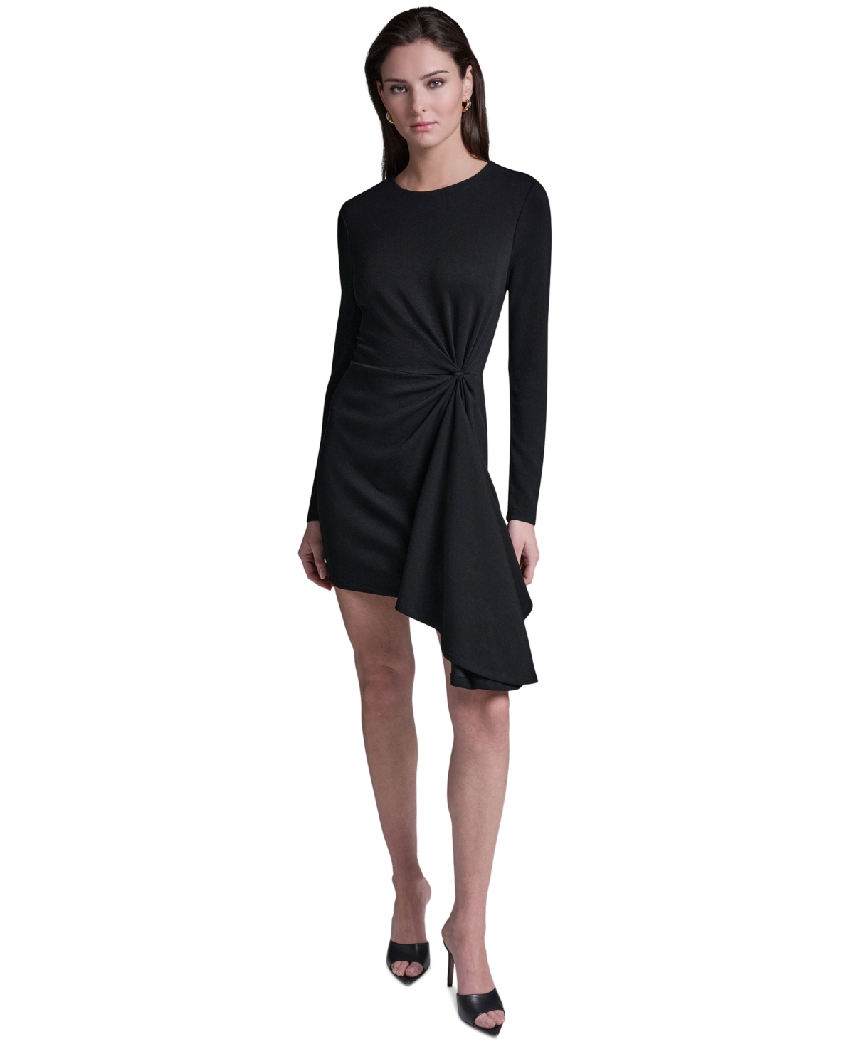 Bcbg Women's Long-Sleeve Black Mini Dress