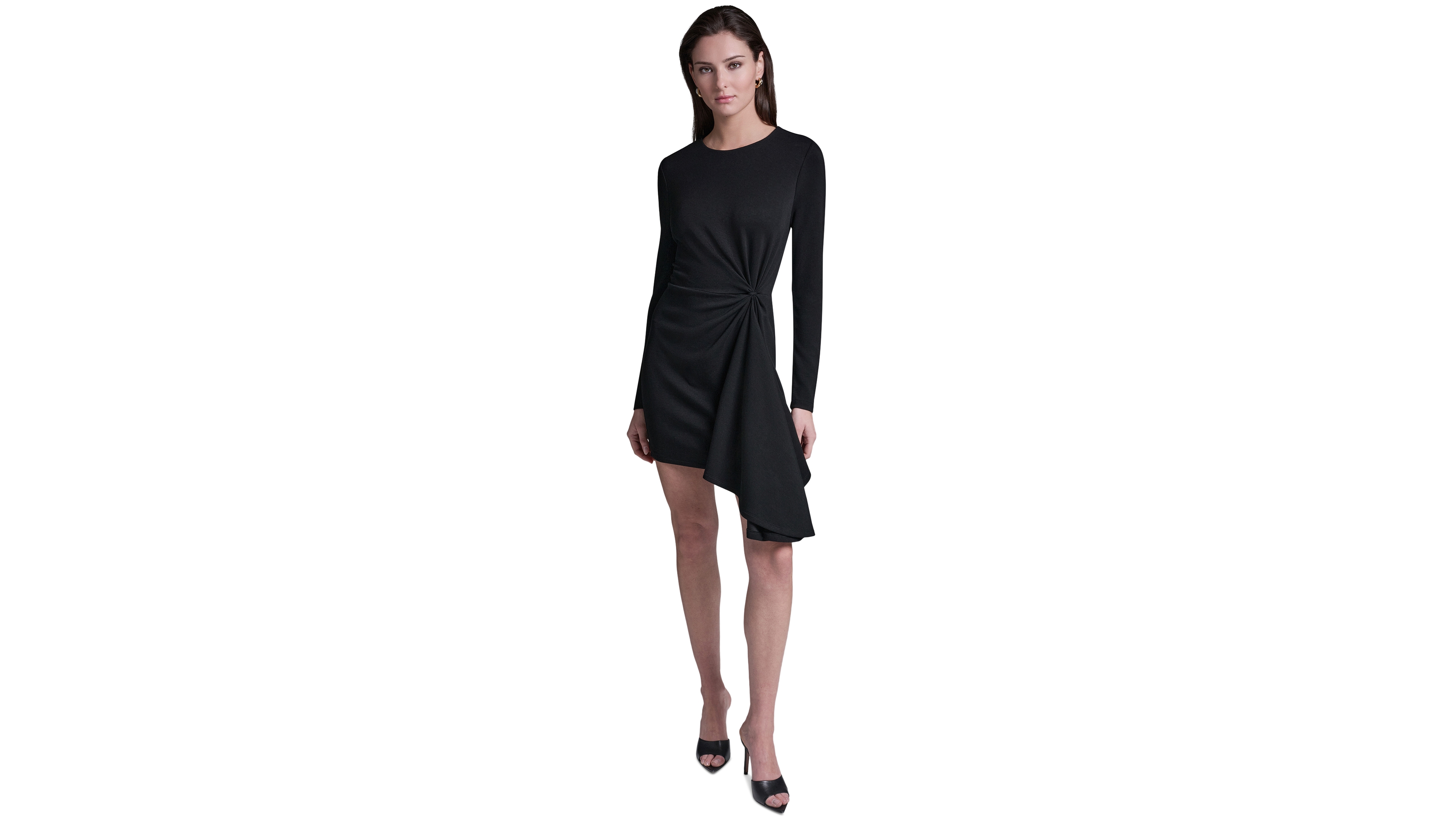 Bcbg Women's Long-Sleeve Black Mini Dress