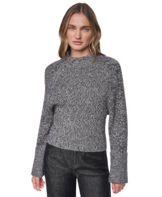 Women's Long-Sleeve Mock-Neck Raglan Sweater
