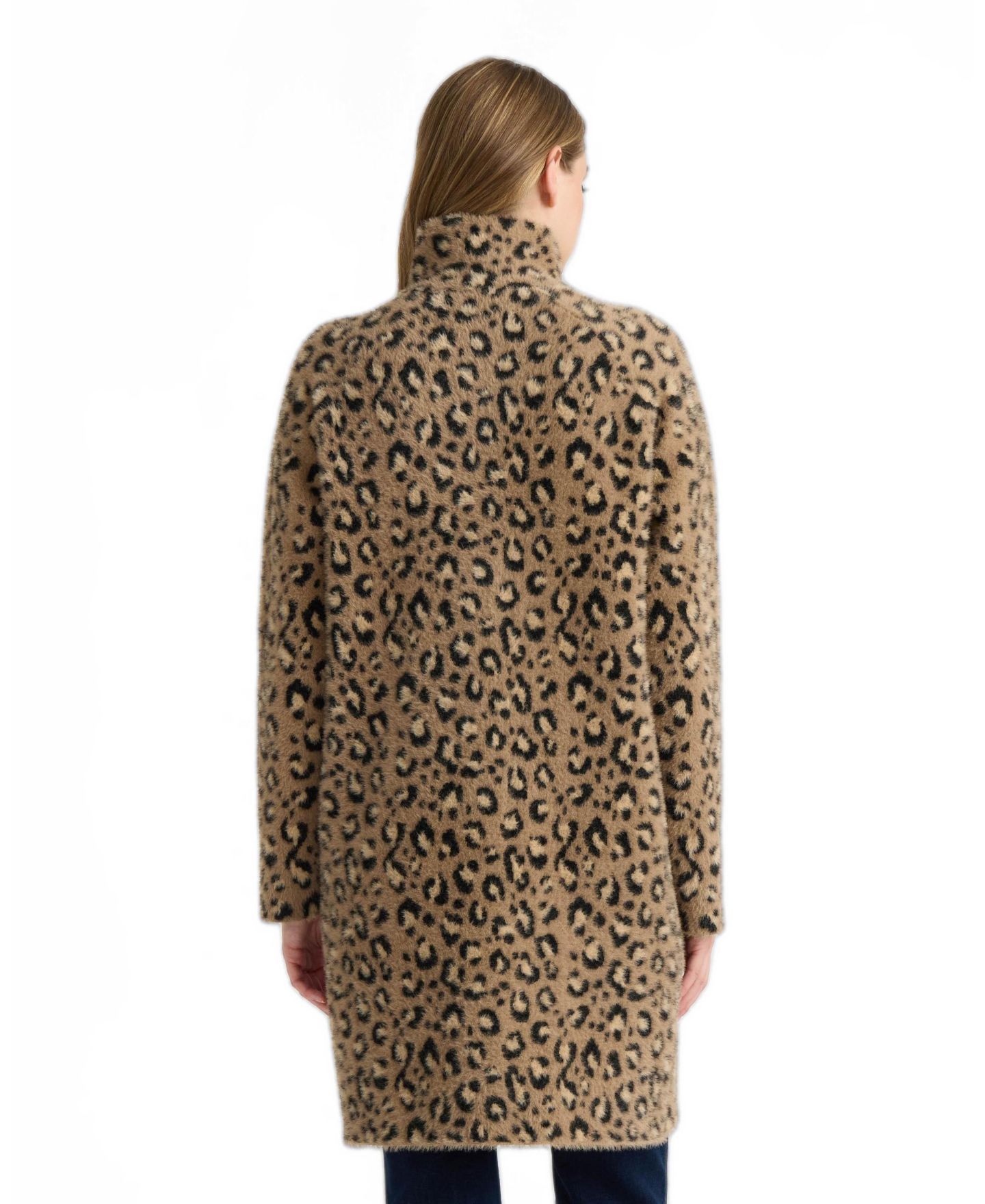 Женские куртки NVLT Eyelash Raglan Sleeve Coatigan with Stand Collar, цвет: Cheetah — фото 2