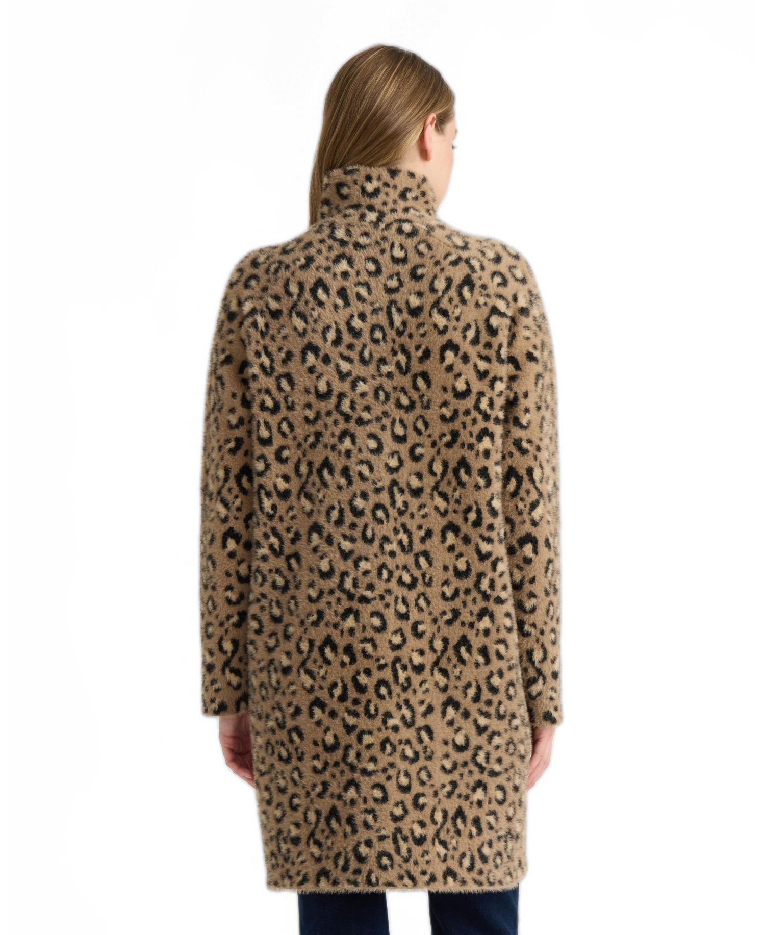 Women's Eyelash Raglan Sleeve Coatigan with Stand Collar