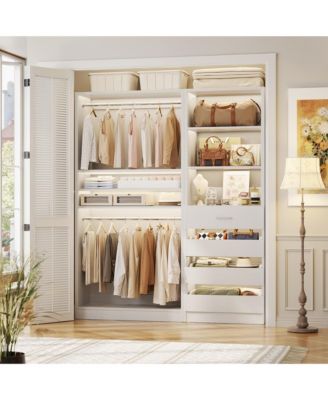Heavy Duty Closet Organizers Set with 4-Drawers and Hanging Rods