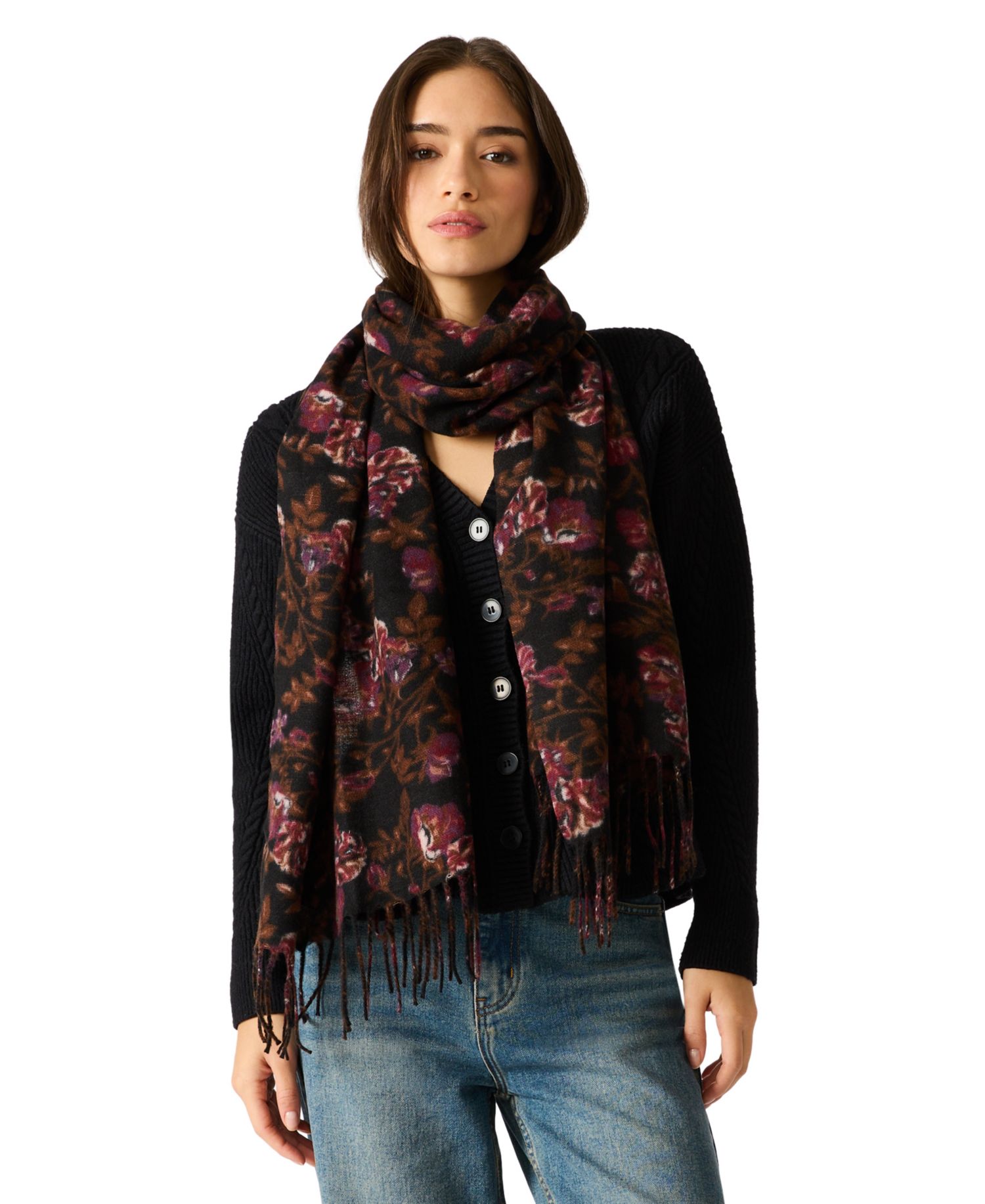 Floral Printed Midweight Scarf