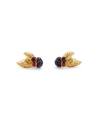 Orla Blackberry Stud Earrings in Gold