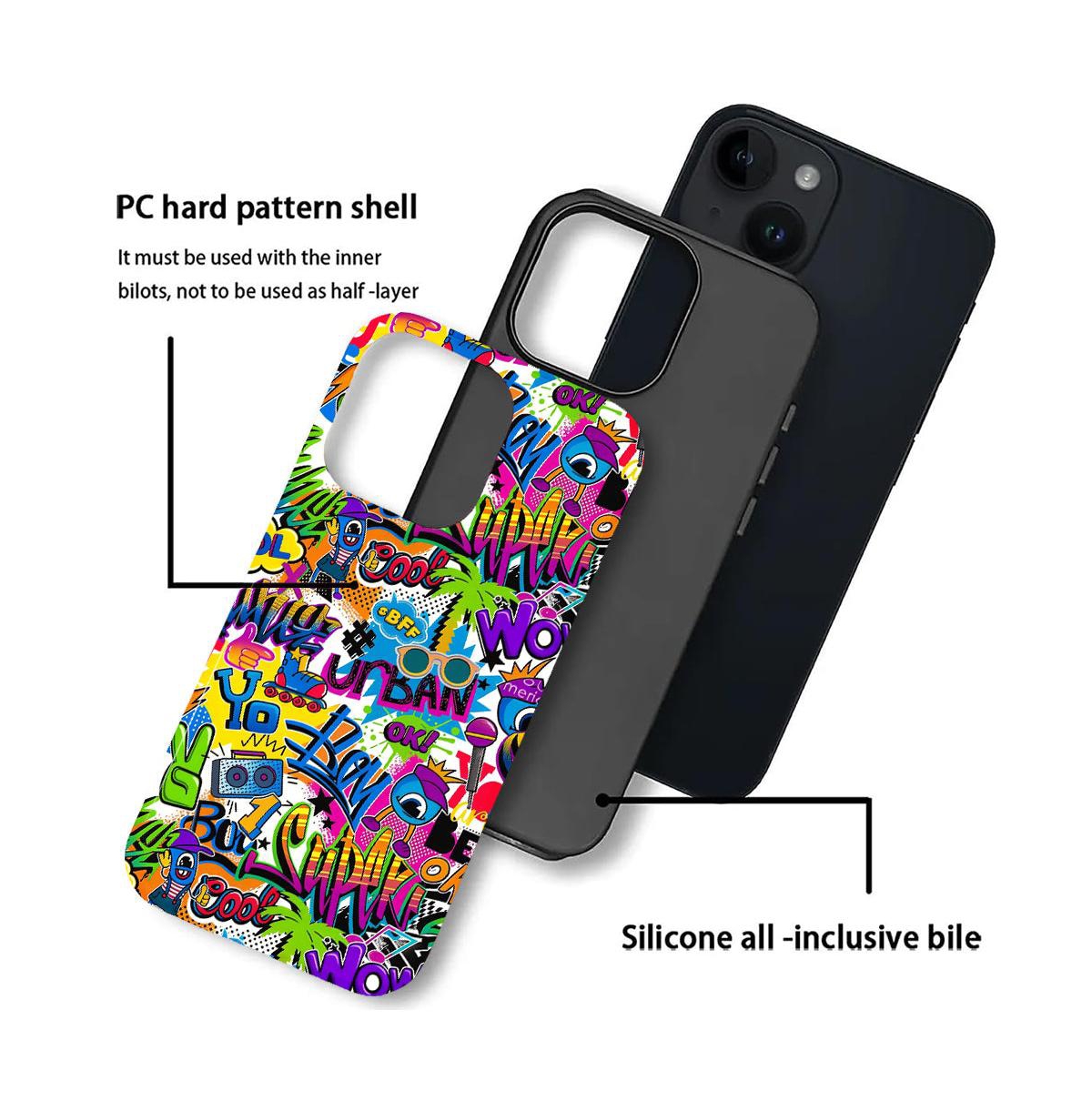 Lisen Phone Case Compatible with Apple iPhone, 2-Layer Durable, Cute Pop Riot