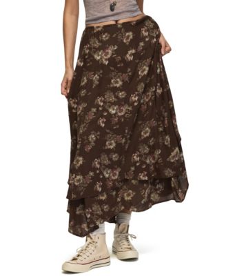 Women's Floral Drop Waist Maxi Skirt