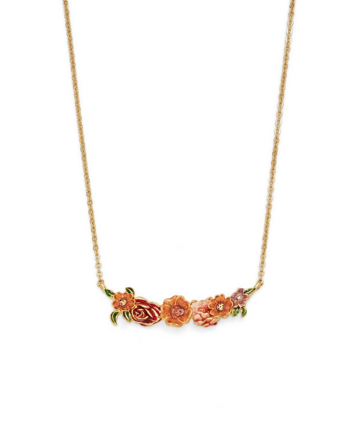 Fable England Eve Floral Choker Necklace in Gold - Red