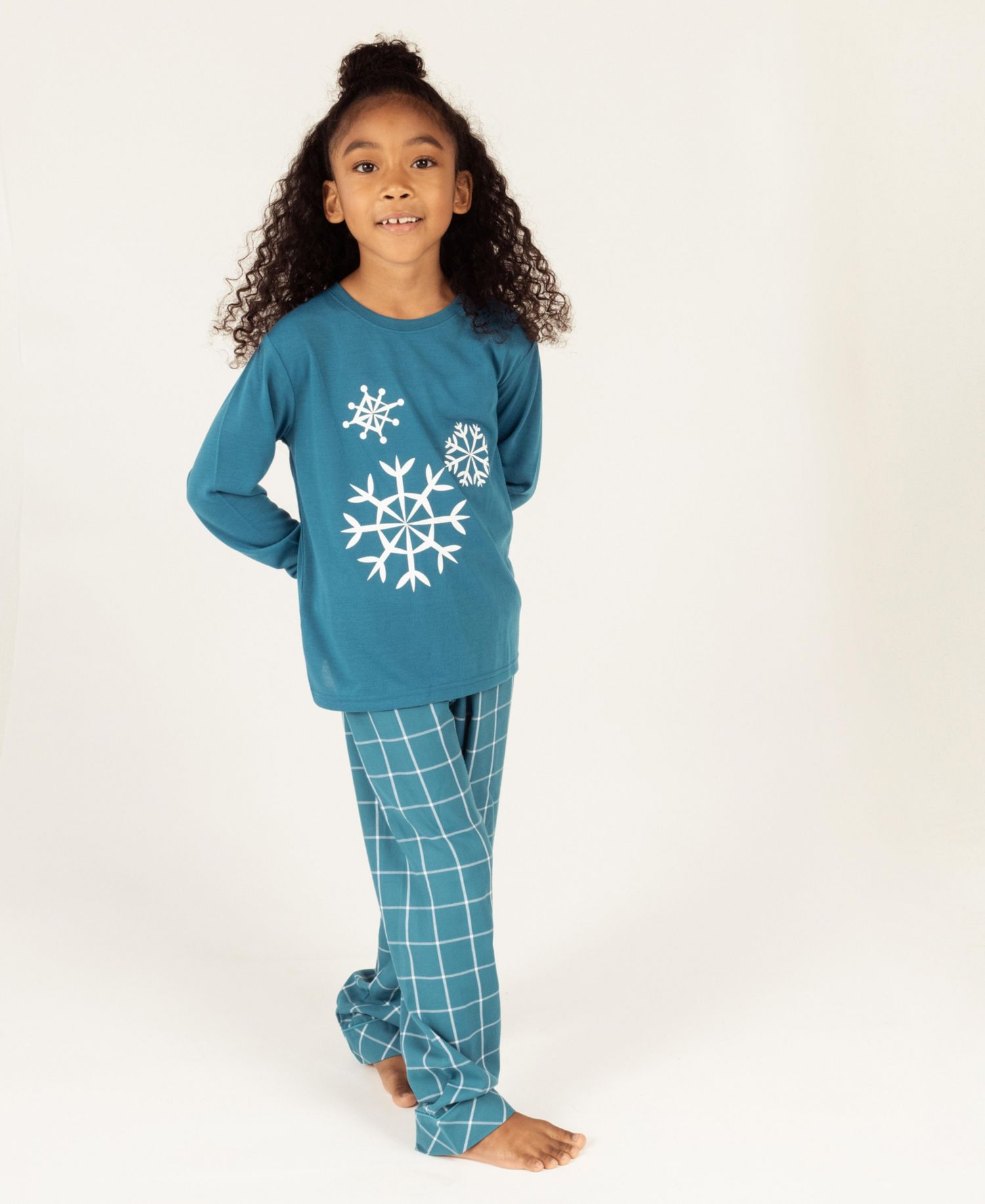 Boys' and Girls' Long-Sleeve Flannel Holiday Top and Pants, 2-Piece Set